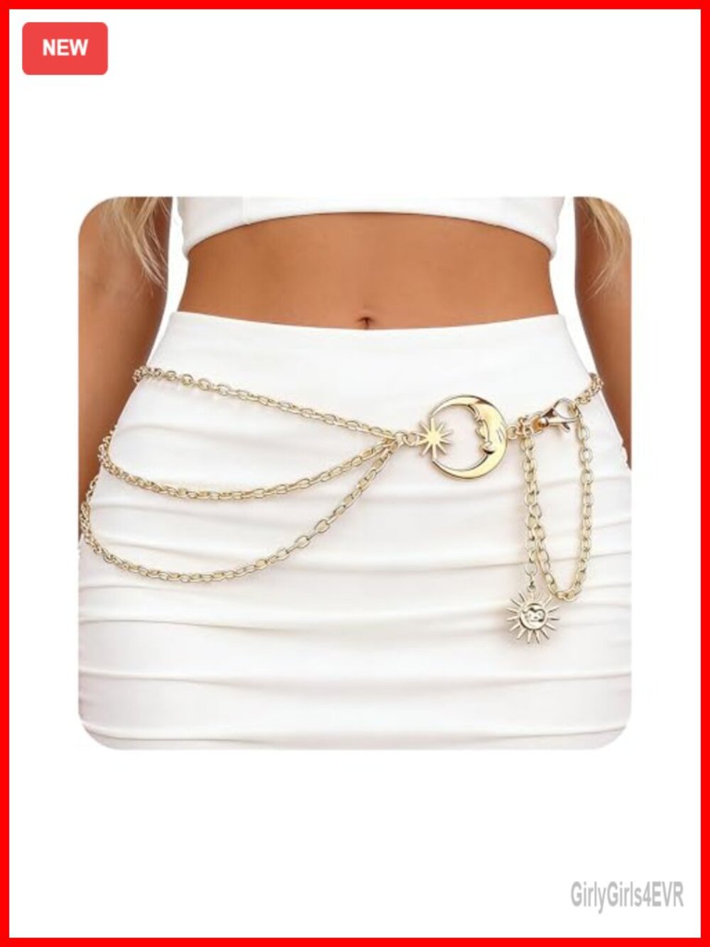 Zinc Alloy Waist Chain Sun Moon Stars Renaissance Body Jewelry